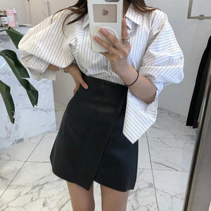 High Waist Asymmetric Skirt
