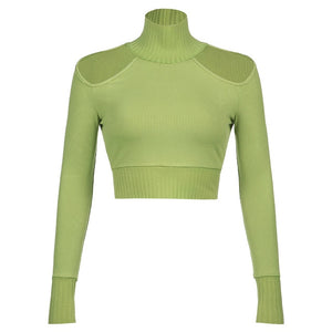 Cut Out Knitted Turtleneck