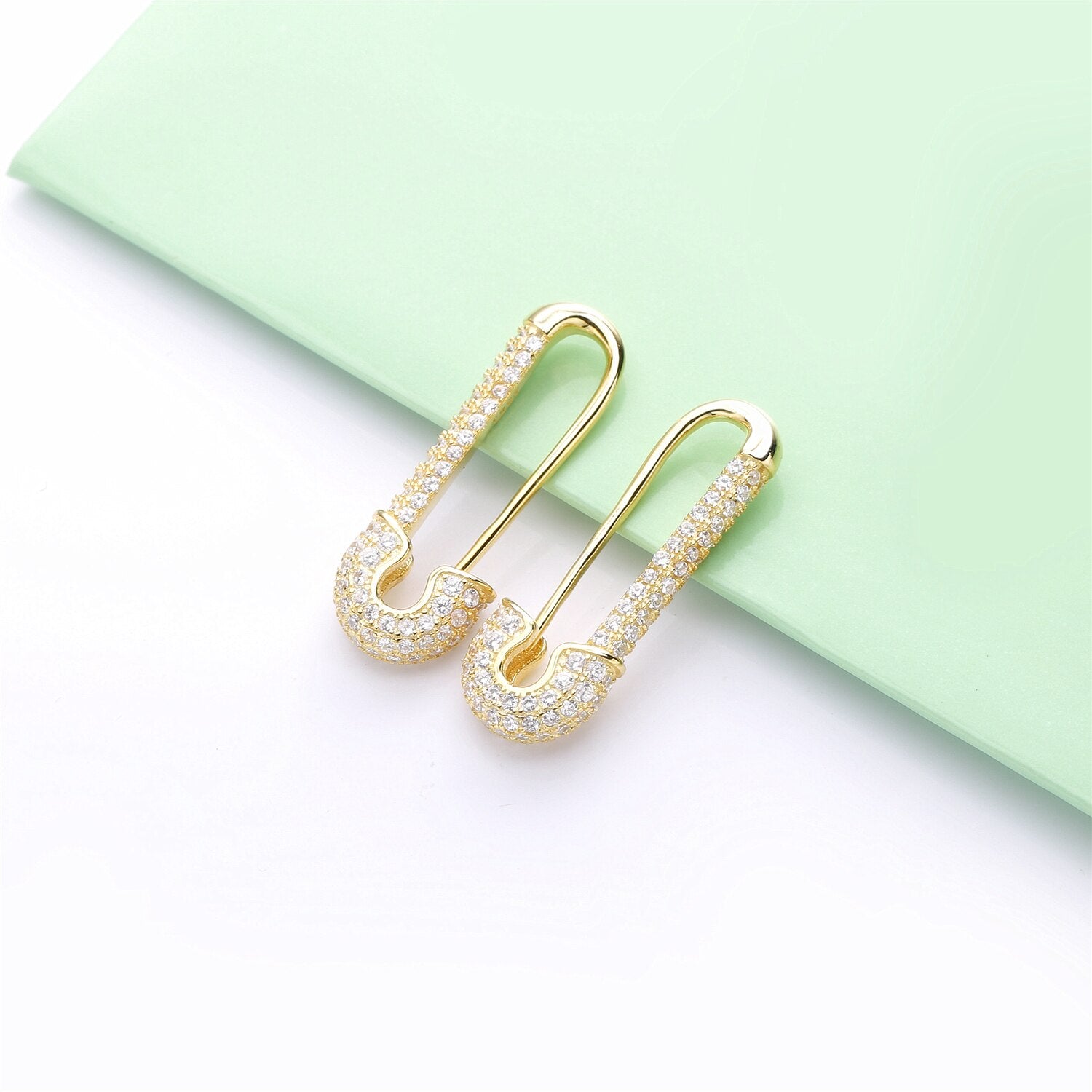 Silver Safety Pin Earring