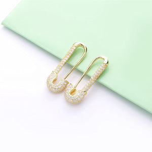 Silver Safety Pin Earring