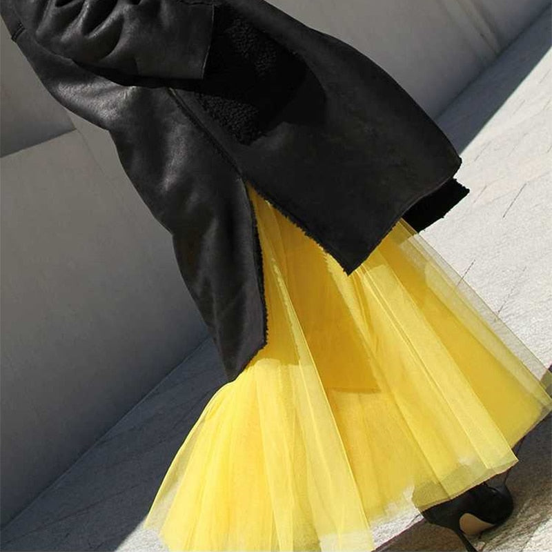 Extra Long Mesh Tulle Skirt