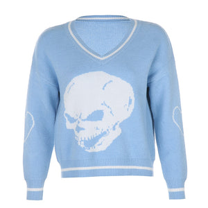 Knitted Sweater with Skull