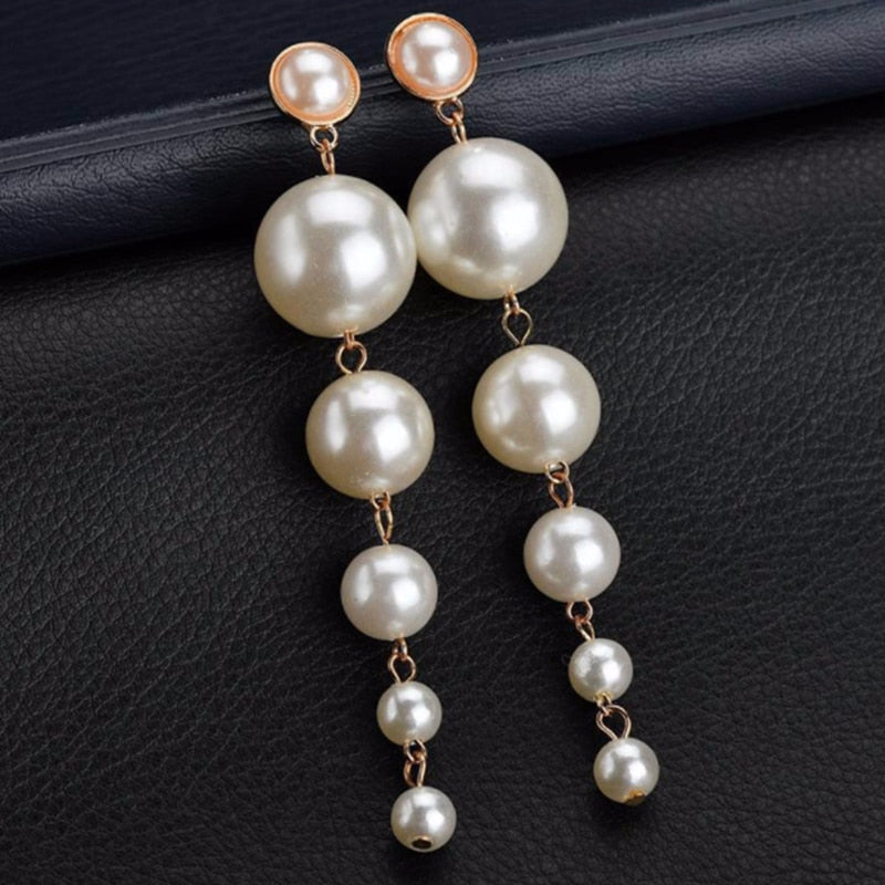 Long Pearl Earrings